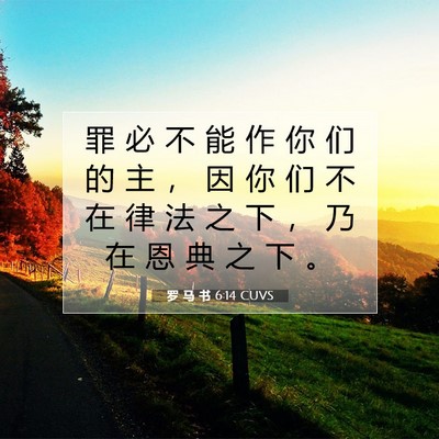 Picture 07 - 罗 马 书 6:14 CUVS - 罪 必 不 能 作 你 们 的 主 ， 因 你 - Bible Verse Picture