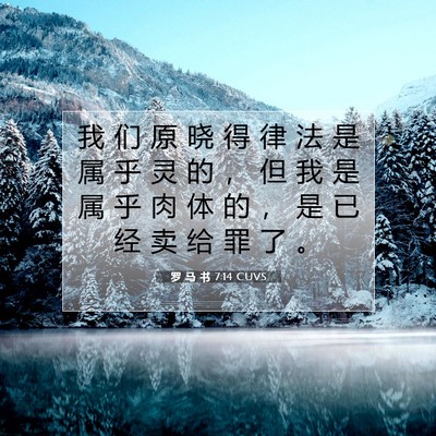 Picture 07 - 罗 马 书 7:14 CUVS - 我 们 原 晓 得 律 法 是 属 乎 灵 的 - Bible Verse Picture