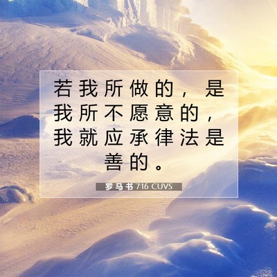 Picture 07 - 罗 马 书 7:16 CUVS - 若 我 所 做 的 ， 是 我 所 不 愿 意 - Bible Verse Picture