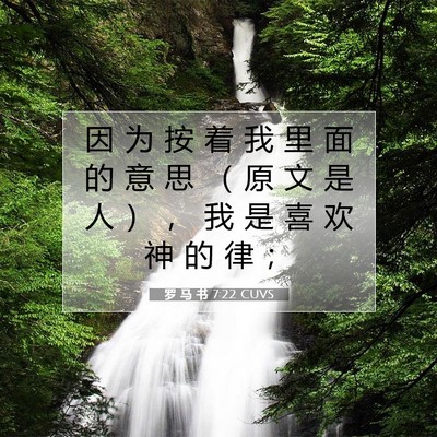 Picture 07 - 罗 马 书 7:22 CUVS - 因 为 按 着 我 里 面 的 意 思 （ 原 - Bible Verse Picture