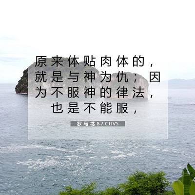 Picture 07 - 罗 马 书 8:7 CUVS - 原 来 体 贴 肉 体 的 ， 就 是 与 神 - Bible Verse Picture