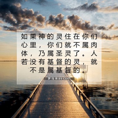 Picture 07 - 罗 马 书 8:9 CUVS - 如 果 神 的 灵 住 在 你 们 心 里 ， - Bible Verse Picture