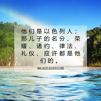 Picture 07 - 罗 马 书 9:4 CUVS - 他 们 是 以 色 列 人 ； 那 儿 子 的 - Bible Verse Picture