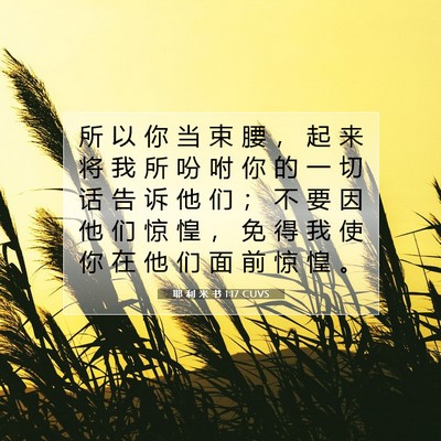 Picture 07 - 耶 利 米 书 1:17 CUVS - 所 以 你 当 束 腰 ， 起 来 将 我 所 - Bible Verse Picture