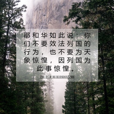 Picture 07 - 耶 利 米 书 10:2 CUVS - 耶 和 华 如 此 说 ： 你 们 不 要 效 - Bible Verse Picture