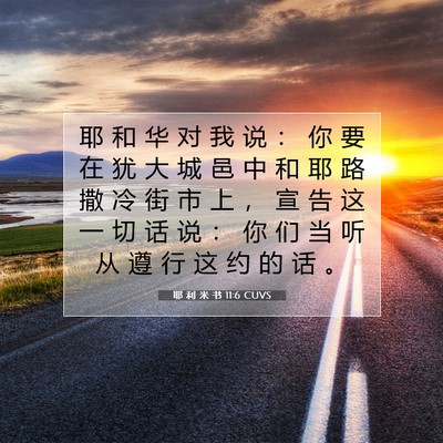 Picture 07 - 耶 利 米 书 11:6 CUVS - 耶 和 华 对 我 说 ： 你 要 在 犹 大 - Bible Verse Picture