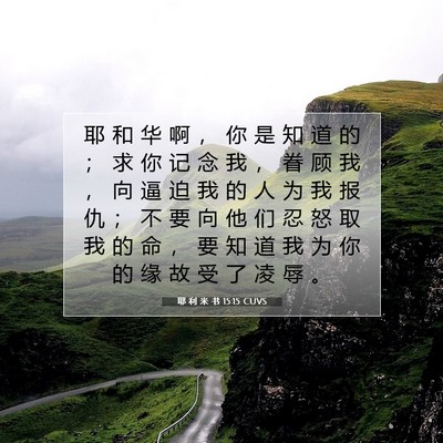 Picture 07 - 耶 利 米 书 15:15 CUVS - 耶 和 华 啊 ， 你 是 知 道 的 ； 求 - Bible Verse Picture