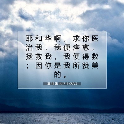 Picture 07 - 耶 利 米 书 17:14 CUVS - 耶 和 华 啊 ， 求 你 医 治 我 ， 我 - Bible Verse Picture