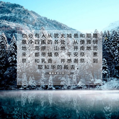 Picture 07 - 耶 利 米 书 17:26 CUVS - 也 必 有 人 从 犹 大 城 邑 和 耶 路 - Bible Verse Picture