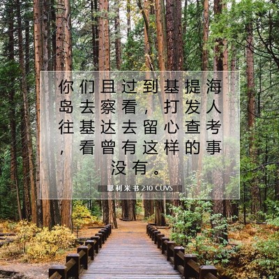 Picture 07 - 耶 利 米 书 2:10 CUVS - 你 们 且 过 到 基 提 海 岛 去 察 看 - Bible Verse Picture