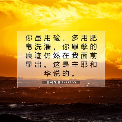 Picture 07 - 耶 利 米 书 2:22 CUVS - 你 虽 用 硷 、 多 用 肥 皂 洗 濯 ， - Bible Verse Picture
