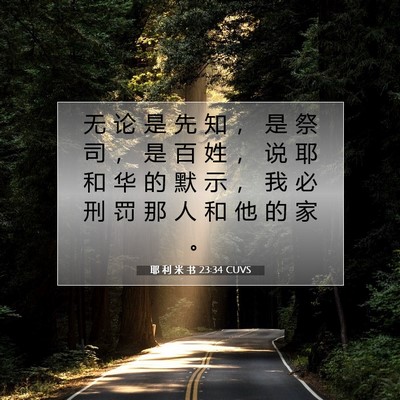 Picture 07 - 耶 利 米 书 23:34 CUVS - 无 论 是 先 知 ， 是 祭 司 ， 是 百 - Bible Verse Picture