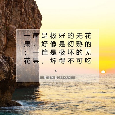 Picture 07 - 耶 利 米 书 24:2 CUVS - 一 筐 是 极 好 的 无 花 果 ， 好 像 - Bible Verse Picture