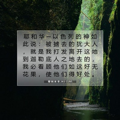 Picture 07 - 耶 利 米 书 24:5 CUVS - 耶 和 华 ─ 以 色 列 的 神 如 此 说 - Bible Verse Picture