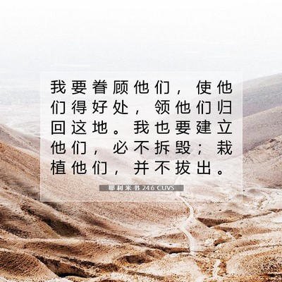 Picture 07 - 耶 利 米 书 24:6 CUVS - 我 要 眷 顾 他 们 ， 使 他 们 得 好 - Bible Verse Picture