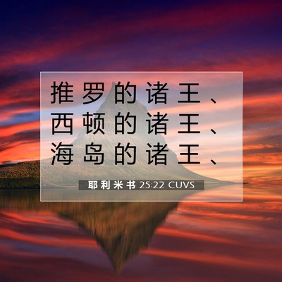 Picture 07 - 耶 利 米 书 25:22 CUVS - 推 罗 的 诸 王 、 西 顿 的 诸 王 、 - Bible Verse Picture