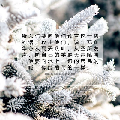 Picture 07 - 耶 利 米 书 25:30 CUVS - 所 以 你 要 向 他 们 预 言 这 一 切 - Bible Verse Picture