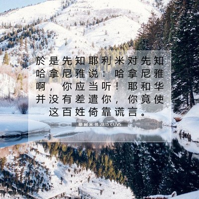 Picture 07 - 耶 利 米 书 28:15 CUVS - 於 是 先 知 耶 利 米 对 先 知 哈 拿 - Bible Verse Picture