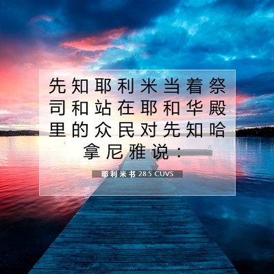 Picture 07 - 耶 利 米 书 28:5 CUVS - 先 知 耶 利 米 当 着 祭 司 和 站 在 - Bible Verse Picture
