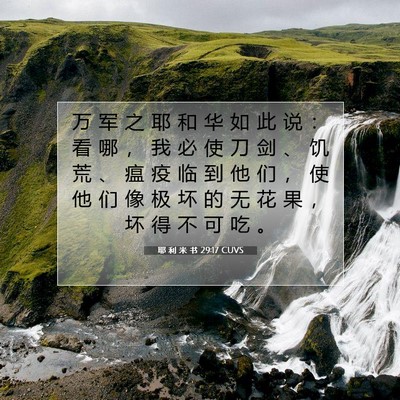 Picture 07 - 耶 利 米 书 29:17 CUVS - 万 军 之 耶 和 华 如 此 说 ： 看 哪 - Bible Verse Picture
