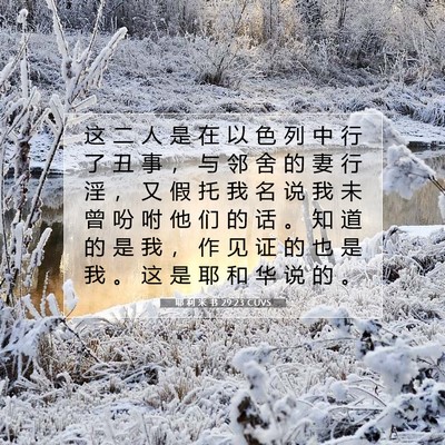 Picture 07 - 耶 利 米 书 29:23 CUVS - 这 二 人 是 在 以 色 列 中 行 了 丑 - Bible Verse Picture