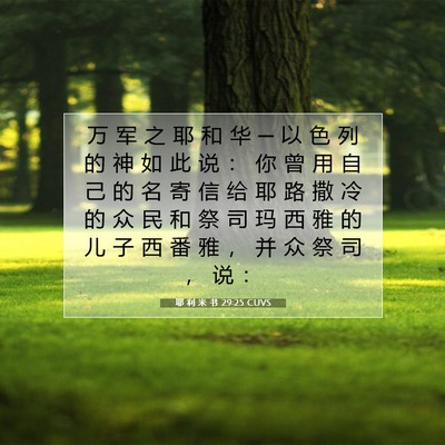 Picture 07 - 耶 利 米 书 29:25 CUVS - 万 军 之 耶 和 华 ─ 以 色 列 的 神 - Bible Verse Picture