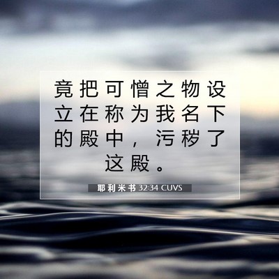 Picture 07 - 耶 利 米 书 32:34 CUVS - 竟 把 可 憎 之 物 设 立 在 称 为 我 - Bible Verse Picture