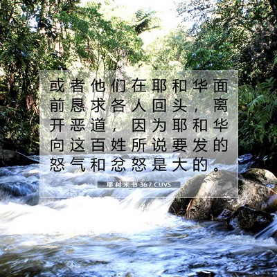 Picture 07 - 耶 利 米 书 36:7 CUVS - 或 者 他 们 在 耶 和 华 面 前 恳 求 - Bible Verse Picture