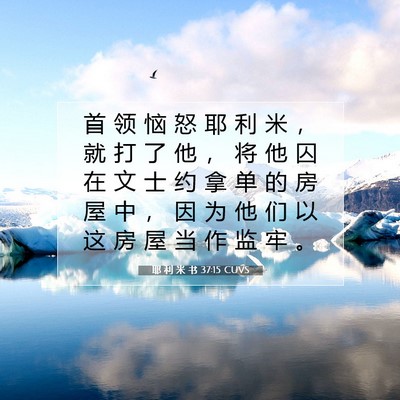 Picture 07 - 耶 利 米 书 37:15 CUVS - 首 领 恼 怒 耶 利 米 ， 就 打 了 他 - Bible Verse Picture