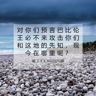 Picture 07 - 耶 利 米 书 37:19 CUVS - 对 你 们 预 言 巴 比 伦 王 必 不 来 - Bible Verse Picture