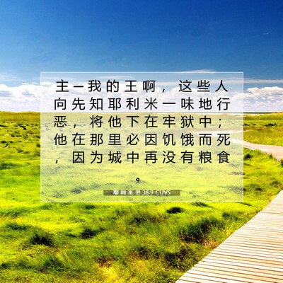 Picture 07 - 耶 利 米 书 38:9 CUVS - 主 ─ 我 的 王 啊 ， 这 些 人 向 先 - Bible Verse Picture