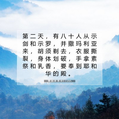 Picture 07 - 耶 利 米 书 41:5 CUVS - 第 二 天 ， 有 八 十 人 从 示 剑 和 - Bible Verse Picture