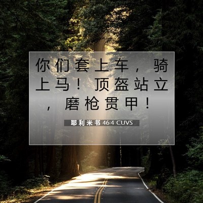 Picture 07 - 耶 利 米 书 46:4 CUVS - 你 们 套 上 车 ， 骑 上 马 ！ 顶 盔 - Bible Verse Picture
