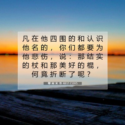 Picture 07 - 耶 利 米 书 48:17 CUVS - 凡 在 他 四 围 的 和 认 识 他 名 的 - Bible Verse Picture
