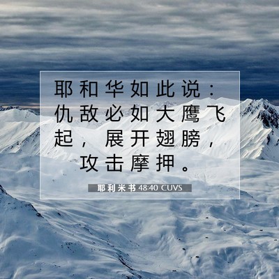 Picture 07 - 耶 利 米 书 48:40 CUVS - 耶 和 华 如 此 说 ： 仇 敌 必 如 大 - Bible Verse Picture