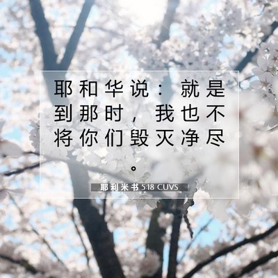 Picture 07 - 耶 利 米 书 5:18 CUVS - 耶 和 华 说 ： 就 是 到 那 时 ， 我 - Bible Verse Picture