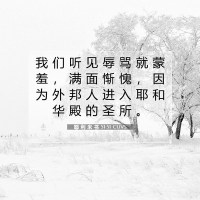 Picture 07 - 耶 利 米 书 51:51 CUVS - 我 们 听 见 辱 骂 就 蒙 羞 ， 满 面 - Bible Verse Picture