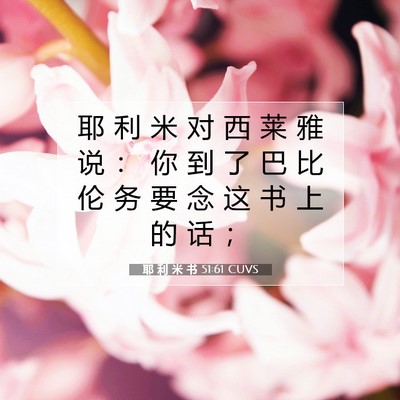 Picture 07 - 耶 利 米 书 51:61 CUVS - 耶 利 米 对 西 莱 雅 说 ： 你 到 了 - Bible Verse Picture