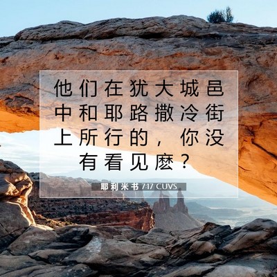 Picture 07 - 耶 利 米 书 7:17 CUVS - 他 们 在 犹 大 城 邑 中 和 耶 路 撒 - Bible Verse Picture