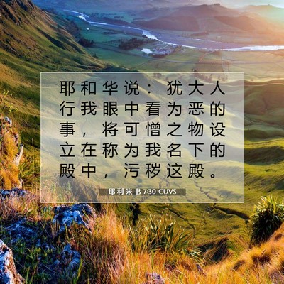 Picture 07 - 耶 利 米 书 7:30 CUVS - 耶 和 华 说 ： 犹 大 人 行 我 眼 中 - Bible Verse Picture