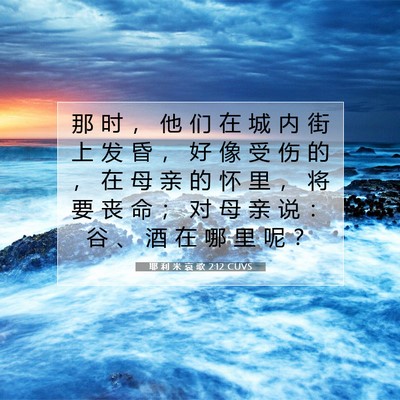 Picture 07 - 耶 利 米 哀 歌 2:12 CUVS - 那 时 ， 他 们 在 城 内 街 上 发 昏 - Bible Verse Picture