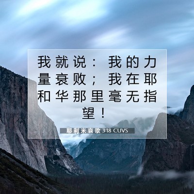 Picture 07 - 耶 利 米 哀 歌 3:18 CUVS - 我 就 说 ： 我 的 力 量 衰 败 ； 我 - Bible Verse Picture