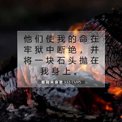 Picture 07 - 耶 利 米 哀 歌 3:53 CUVS - 他 们 使 我 的 命 在 牢 狱 中 断 绝 - Bible Verse Picture