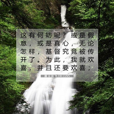 Picture 07 - 腓 立 比 书 1:18 CUVS - 这 有 何 妨 呢 ？ 或 是 假 意 ， 或 - Bible Verse Picture