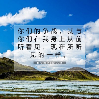 Picture 07 - 腓 立 比 书 1:30 CUVS - 你 们 的 争 战 ， 就 与 你 们 在 我 - Bible Verse Picture
