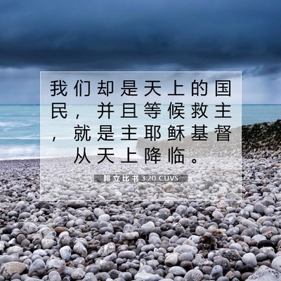 Picture 07 - 腓 立 比 书 3:20 CUVS - 我 们 却 是 天 上 的 国 民 ， 并 且 - Bible Verse Picture