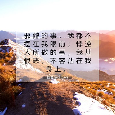 Picture 07 - 诗 篇 101:3 CUVS - 邪 僻 的 事 ， 我 都 不 摆 在 我 眼 - Bible Verse Picture