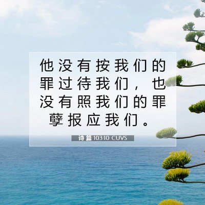 Picture 07 - 诗 篇 103:10 CUVS - 他 没 有 按 我 们 的 罪 过 待 我 们 - Bible Verse Picture