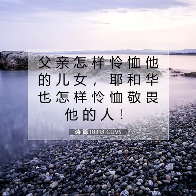 Picture 07 - 诗 篇 103:13 CUVS - 父 亲 怎 样 怜 恤 他 的 儿 女 ， 耶 - Bible Verse Picture