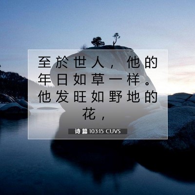 Picture 07 - 诗 篇 103:15 CUVS - 至 於 世 人 ， 他 的 年 日 如 草 一 - Bible Verse Picture